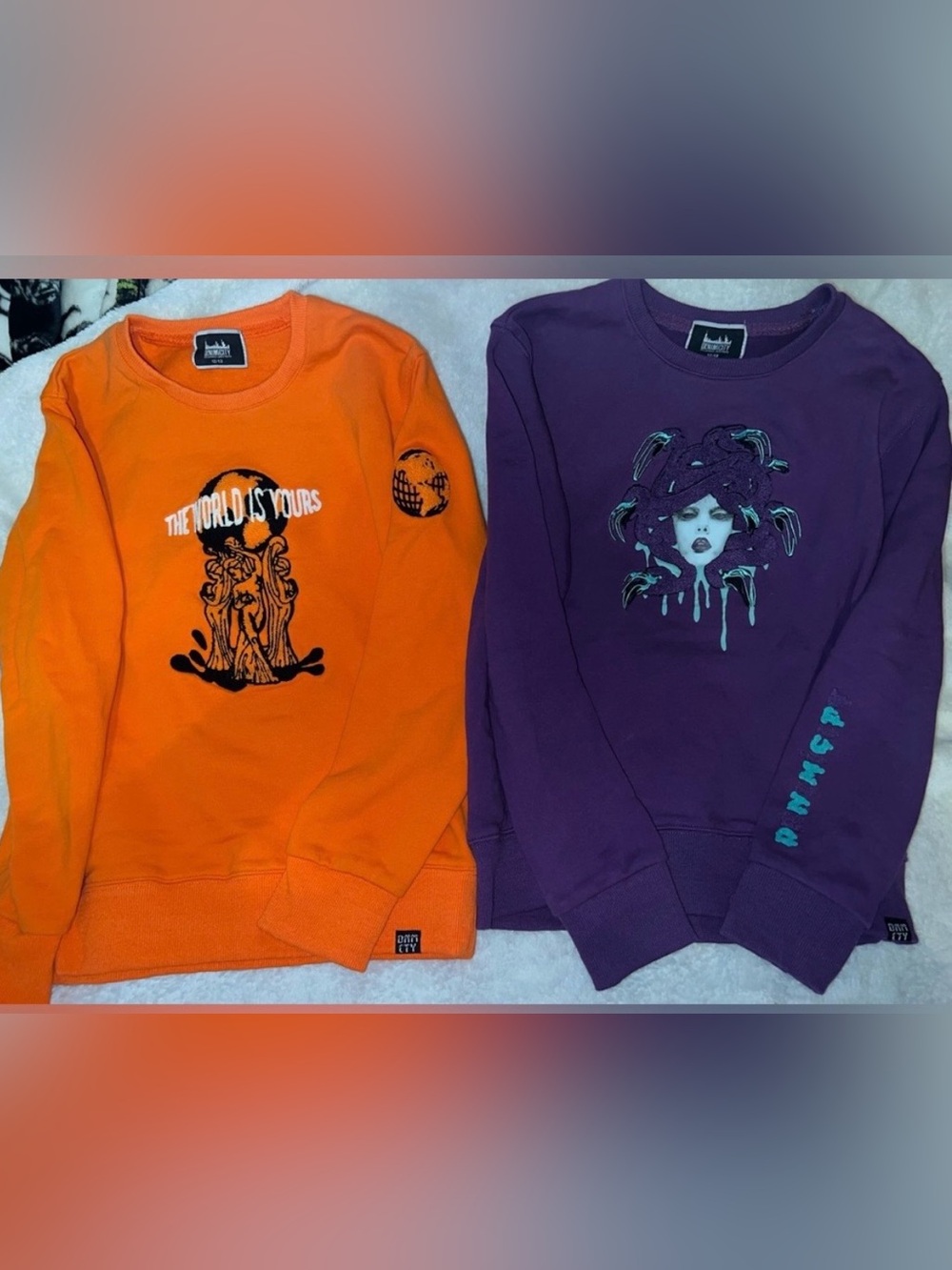 DENIMICITY MEDUSA PURPLE CHENILLE crew neck sweater 12-13 kids